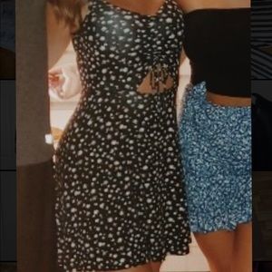 Black flower sundress with triangle hole